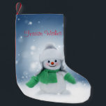 Calcetín Navideño Pequeño Santa Blanca Vintage<br><div class="desc">Pequeños muñecos de nieve para esos regalos sorpresivos alrededor del árbol de Navidad o de un rincón de un lecho infantil. Tamaño paro 9 x 16 pulgadas. Para ver más productos de Navidades,  haga clic en el enlace de la tienda.</div>