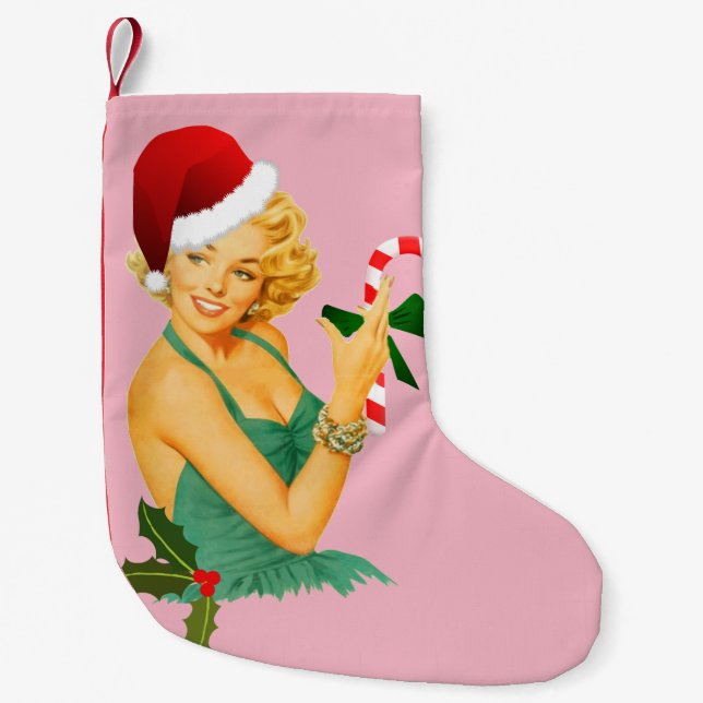 Calcetín Navideño Pequeño santa claus (Anverso)