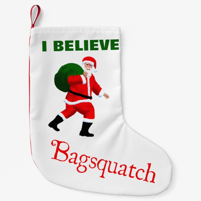 Calcetín Navideño Pequeño Santa Claus - Bagsquatch (Anverso)