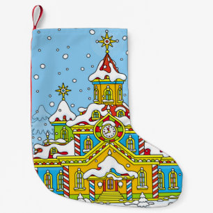 Calcetín Navideño Pequeño Santa Claus casa, claus, casa, invierno, escarcha,