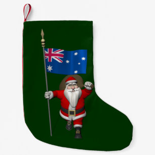 Calcetín Navideño Pequeño Santa Claus Con El Fin De Australia
