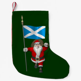 Calcetín Navideño Pequeño Santa Claus Con El Fin De Escocia