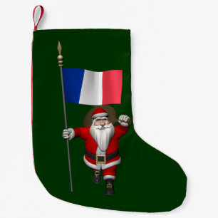 Calcetín Navideño Pequeño Santa Claus Con El Fin De Francia