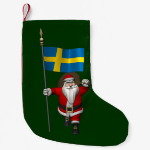 Calcetín Navideño Pequeño Santa Claus Con El Fin De Suecia