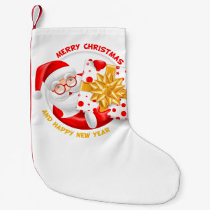 Calcetín Navideño Pequeño Santa Claus feliz Año Nuevo