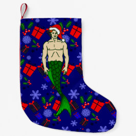 Calcetín Navideño Pequeño santa claus redhead merman ugly xmas mermaid gifts