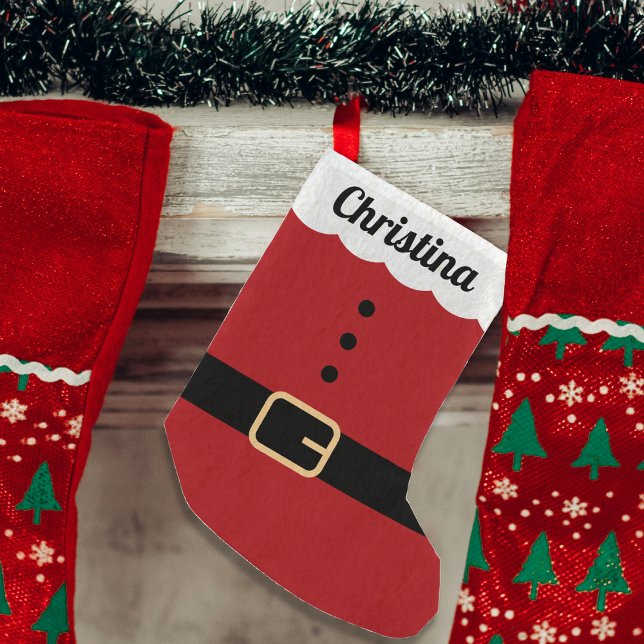 Calcetín Navideño Pequeño Santa Claus Suit (Santa Claus Suit Small Christmas Stocking
)