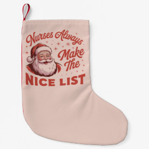 Calcetín Navideño Pequeño Santa Claus Vintage de Navidad Enfermeras Hacen la