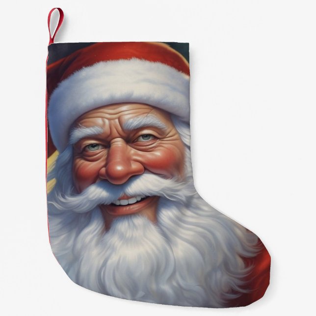 Calcetín Navideño Pequeño Santa Cláusula Feliz Navidad Feliz Año Nuevo (Anverso)