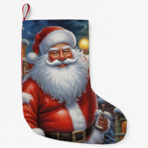 Calcetín Navideño Pequeño Santa Cláusula Feliz Navidad Feliz Año Nuevo