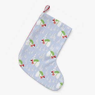 Calcetín Navideño Pequeño santa de oso polar divertido