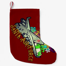 Calcetín Navideño Pequeño Santa, Fuerza Aérea, Ejército