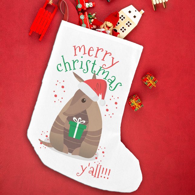 Calcetín Navideño Pequeño Santa Gift Giving Armadillo Texas (Subido por el creador)