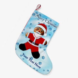 Calcetín Navideño Pequeño Santa Gingerbread - Feliz Navidad