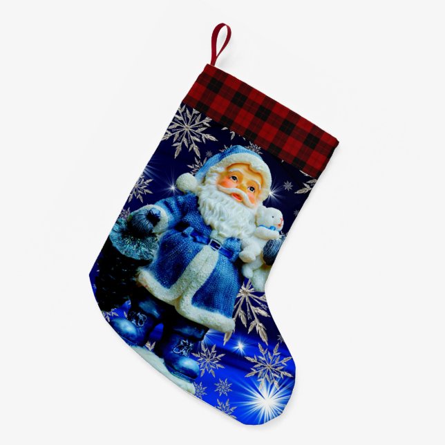 CALCETÍN NAVIDEÑO PEQUEÑO SANTA STARS XMAS (Frente (Colgado))