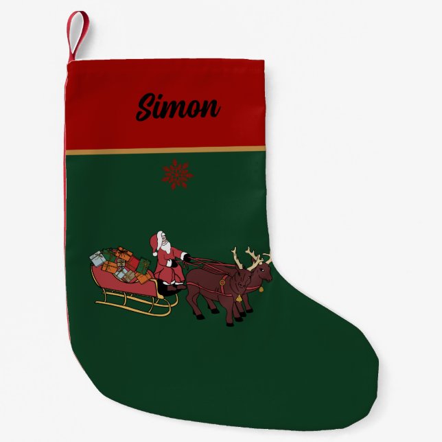 Calcetín Navideño Pequeño Santa Stocking (Anverso)