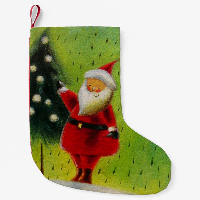 Calcetín Navideño Pequeño Santa Stocking (Anverso)