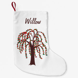 Calcetín Navideño Pequeño Sauce con los corazones - personalizable