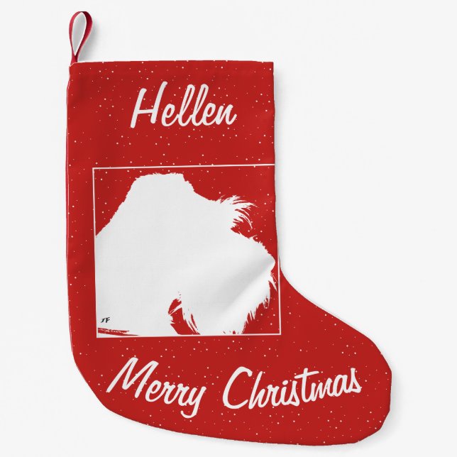 Calcetín Navideño Pequeño Schnauzer (Anverso)