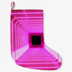 Calcetín Navideño Pequeño Sci-Fi Retro 3D: Ilustracion De Arte Pop
