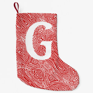 Calcetín Navideño Pequeño Scribbleprint rojo