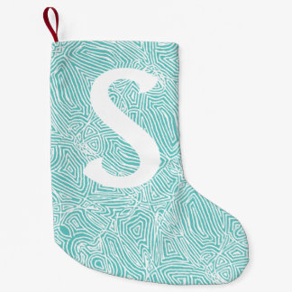 Calcetín Navideño Pequeño Scribbleprint verde azulado