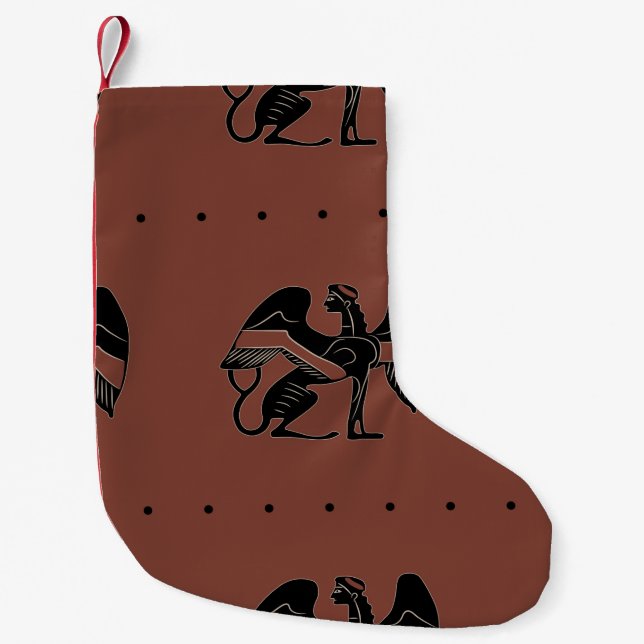 Calcetín Navideño Pequeño Seamless ethnic pattern with fantastic winged sphi (Anverso)