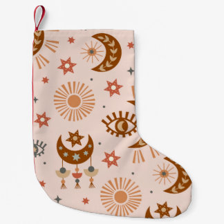 Calcetín Navideño Pequeño seamless pattern with celestial eye, moon, sun