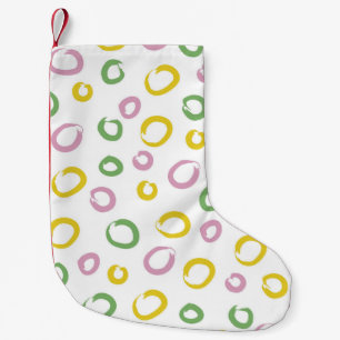 Calcetín Navideño Pequeño Seamless pattern with colorful circles, pink, gr