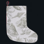 Calcetín Navideño Pequeño Seashell Soft Antique Art Beach Shells<br><div class="desc">Beach Seashell Classic Elegant Shell Art - Un tema de la playa con obras de arte de conchas antiguas.</div>