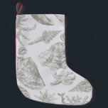 Calcetín Navideño Pequeño Seashell Soft Antique Art Beach Shells<br><div class="desc">Beach Seashell Classic Elegant Shell Art - Un tema de la playa con obras de arte de conchas antiguas.</div>
