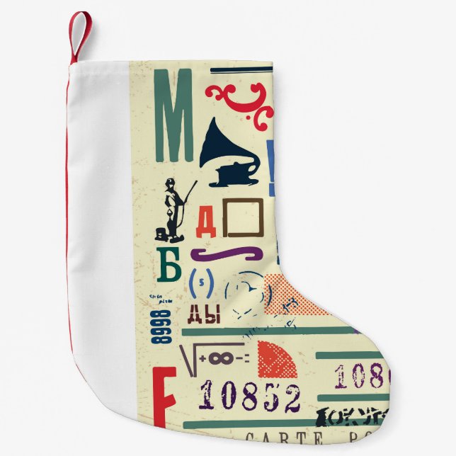 Calcetín Navideño Pequeño Sello de época: Decoración del documento (Anverso)