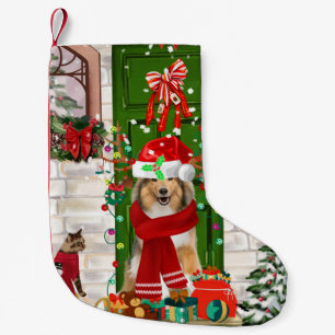 Calcetín Navideño Pequeño Sheltie Dog Navidades