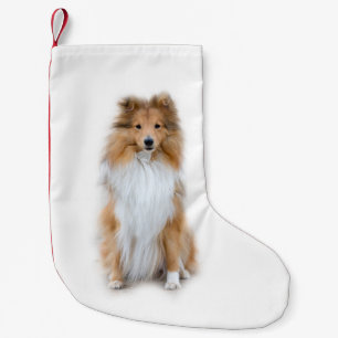 Calcetín Navideño Pequeño Sheltie Shetland Sheepdog