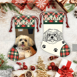 Calcetín Navideño Pequeño Shih Tzu Dog Personalizado