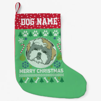 Calcetín Navideño Pequeño Shih Tzu Perro engendra Navidades feos suéter