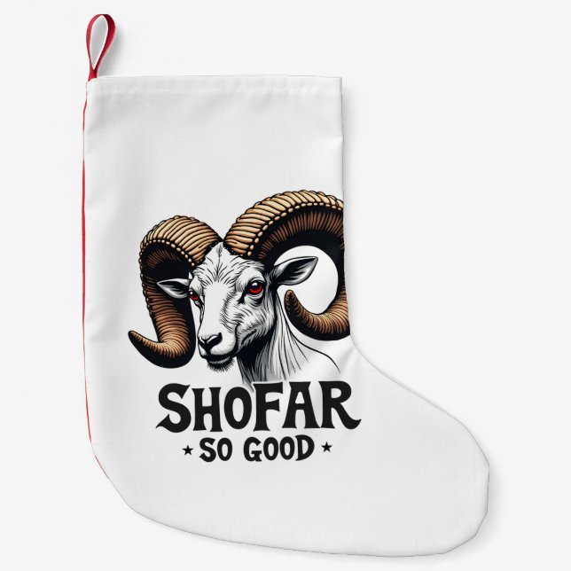 Calcetín Navideño Pequeño Shofar tan buena cabra judía Hanukkah Amantes (Anverso)