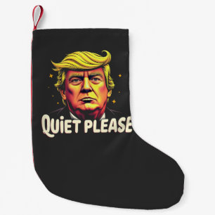 Calcetín Navideño Pequeño Silencio, por favor, Trump, debate presidencial en