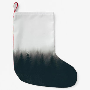 CALCETÍN NAVIDEÑO PEQUEÑO SILHOUETTE DE ÁRBOLES CUBIERTOS POR ENVASES