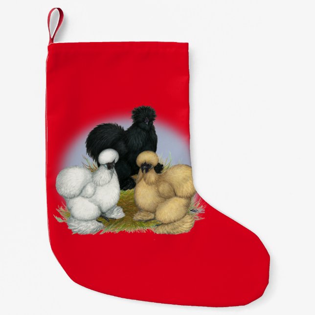 Calcetín Navideño Pequeño Silkie Trio (Anverso)