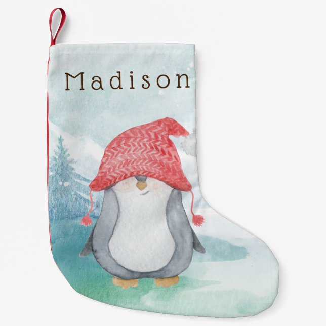 Calcetín Navideño Pequeño Silly Penguin (Anverso)