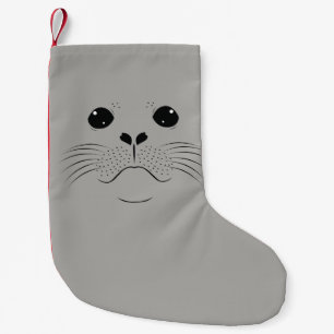 Calcetín Navideño Pequeño Silueta de la cara de sellado