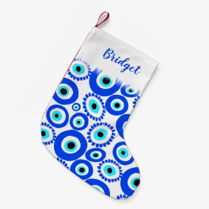 Calcetín Navideño Pequeño Símbolo afortunado de ojo malvado personalizado