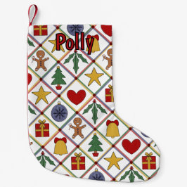 Calcetín Navideño Pequeño Símbolo de Navidades festivos colorido