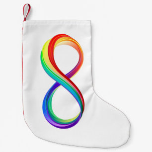 Calcetín Navideño Pequeño Símbolo infinito arcoiris en capas