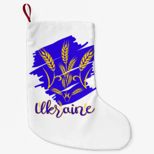 Calcetín Navideño Pequeño Símbolo nacional ucraniano tryzub hecho de oído de