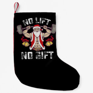Calcetín Navideño Pequeño Sin elevador sin regalo Santa Gym Fitness Christma