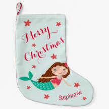 Sirena de Navidad Personalizada Aqua Rojo