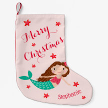 Sirena de Navidad Personalizada Rosa Claro