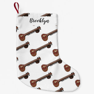 Calcetín Navideño Pequeño Sitar personalizado ilustracion